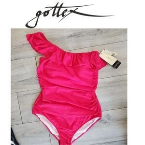 Gottex ETT2061 Ruffle Shoulder One Piece Swimsuit